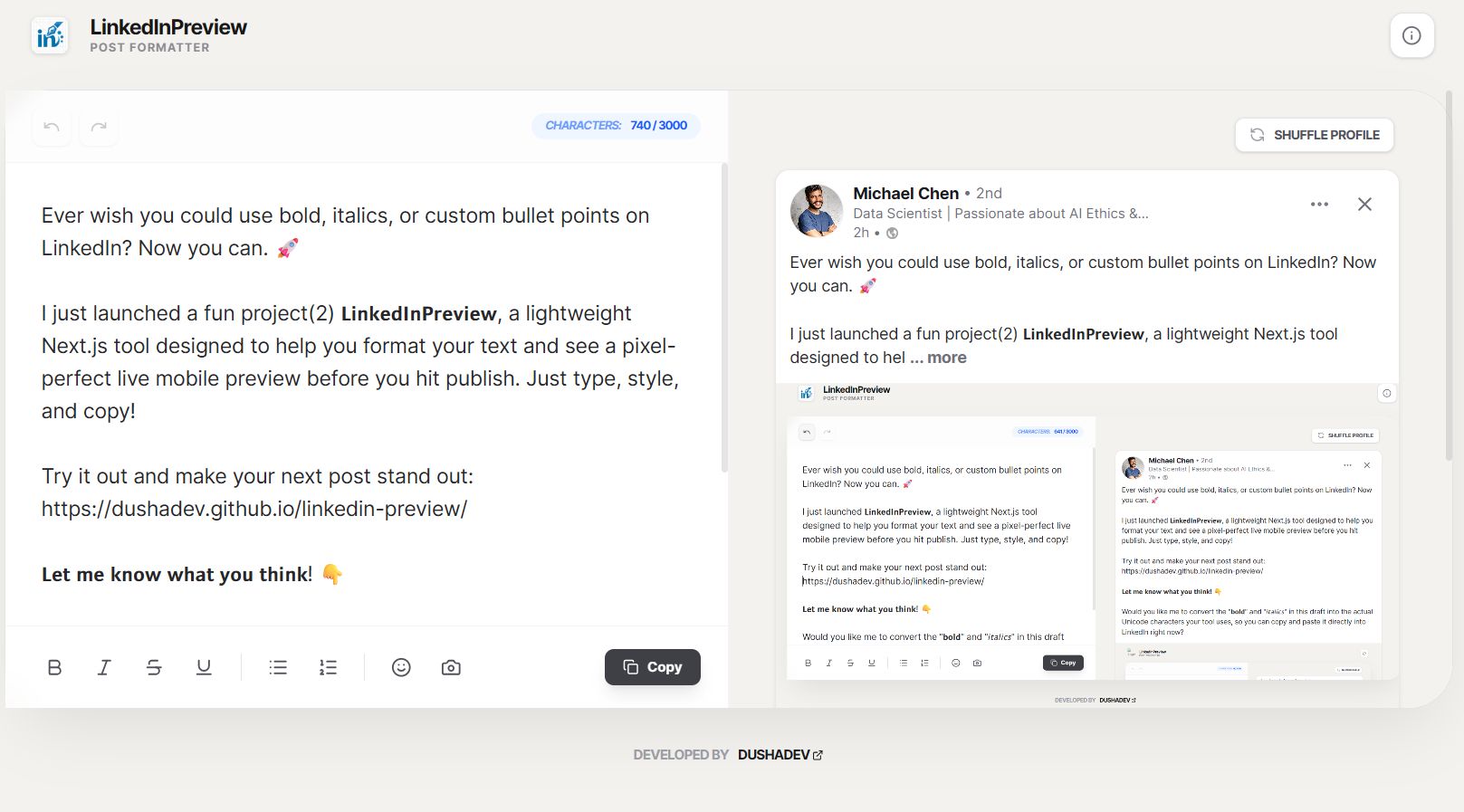 LinkedInPreview Project Image